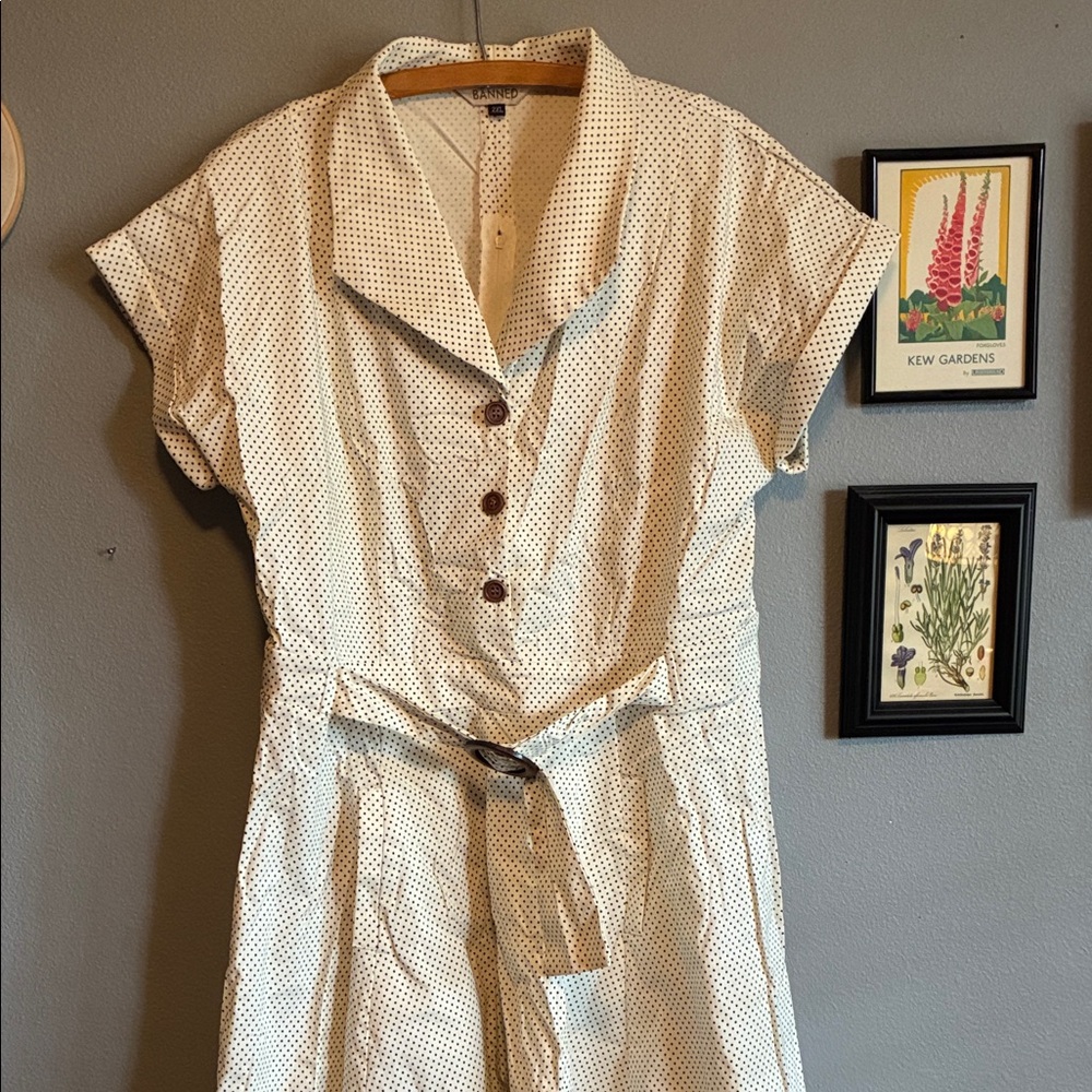 Banned Polka Dot Button-Up Dress